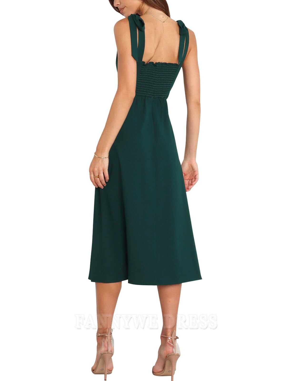 Elegantes vestidos formales de cuello cuadrado, vestidos de dama de honor, vestido de noche, vestido de fiesta con abertura lateral